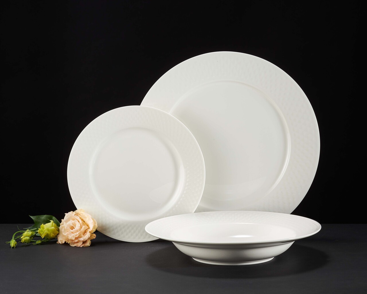 Serviciu de masa 18 piese Sonia, Ambition, 6 persoane, portelan, alb - imagine 6